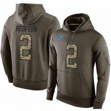 NFL Nike Detroit Lions #2 Kasey Redfern Green Salute To Service Men's Pullover Hoodie