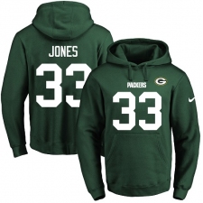 NFL Men's Nike Green Bay Packers #33 Aaron Jones Bennett Green Name & Number Pullover Hoodie