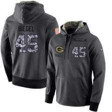 NFL Men's Nike Green Bay Packers #45 Vince Biegel Stitched Black Anthracite Salute to Service Player Performance Hoodie