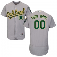 Men's Majestic Oakland Athletics Customized Grey Road Flex Base Authentic Collection MLB Jersey