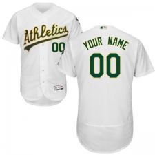 Men's Majestic Oakland Athletics Customized White Home Flex Base Authentic Collection MLB Jersey