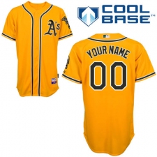 Youth Majestic Oakland Athletics Customized Authentic Gold Alternate 2 Cool Base MLB Jersey