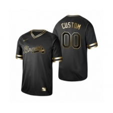 2019 Golden Edition Atlanta Braves Custom Black Jersey