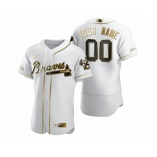 Men's Atlanta Braves Custom Nike White Authentic Golden Edition Jersey
