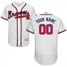 Men's Majestic Atlanta Braves Customized White Home Flex Base Authentic Collection MLB Jersey