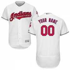 Men's Majestic Cleveland Indians Customized White Home Flex Base Authentic Collection MLB Jersey