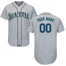 Men's Majestic Seattle Mariners Customized Grey Road Flex Base Authentic Collection MLB Jersey