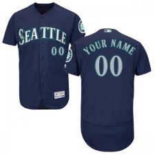 Men's Majestic Seattle Mariners Customized Navy Blue Alternate Flex Base Authentic Collection MLB Jersey