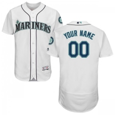 Men's Majestic Seattle Mariners Customized White Home Flex Base Authentic Collection MLB Jersey