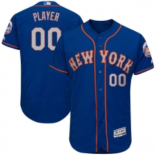 Men's Majestic New York Mets Customized Royal Gray Alternate Flex Base Authentic Collection MLB Jersey