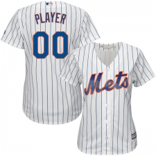 Women's Majestic New York Mets Customized Authentic White Home Cool Base MLB Jersey