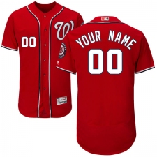 Men's Majestic Washington Nationals Customized Red Alternate Flex Base Authentic Collection MLB Jersey