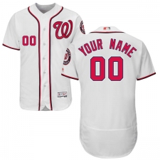 Men's Majestic Washington Nationals Customized White Home Flex Base Authentic Collection MLB Jersey
