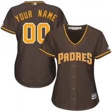 Women's Majestic San Diego Padres Customized Authentic Brown Alternate Cool Base MLB Jersey