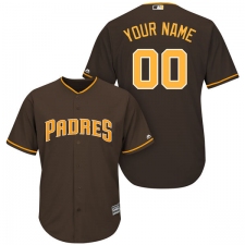 Youth Majestic San Diego Padres Customized Replica Brown Alternate Cool Base MLB Jersey