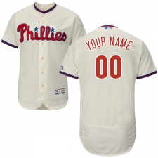 Men's Majestic Philadelphia Phillies Customized Cream Alternate Flex Base Authentic Collection MLB Jersey