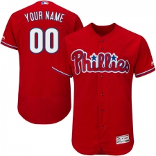 Men's Majestic Philadelphia Phillies Customized Red Alternate Flex Base Authentic Collection MLB Jersey