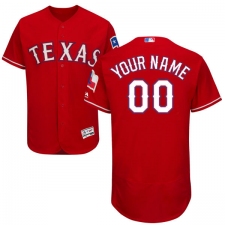 Men's Majestic Texas Rangers Customized Red Alternate Flex Base Authentic Collection MLB Jersey