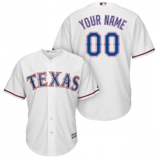 Youth Majestic Texas Rangers Customized Replica White Home Cool Base MLB Jersey
