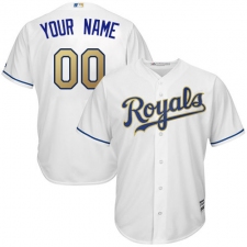 Men's Majestic Kansas City Royals Customized Replica White Home Cool Base MLB Jersey