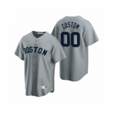 Boston Red Sox Custom Nike Gray Cooperstown Collection Road Jersey