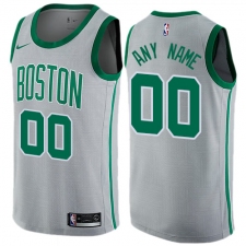Men's Nike Boston Celtics Customized Swingman Gray NBA Jersey - City Edition