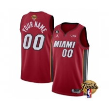 Men's Miami Heat Active Player Custom Red 2023 Finals Statement Edition With NO.6 Stitched Basketball Jersey