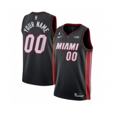 Men's Miami Heat Customized Black Icon Edition With NO.6 Stitched Basketball Jersey