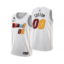 Men's Miami Heat Customized White 2022-23 Classic Edition With NO.6 Stitched Basketball Jersey