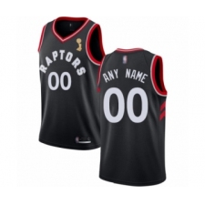 Youth Toronto Raptors Customized Authentic Black 2019 Basketball Finals Champions Jersey Statement Edition
