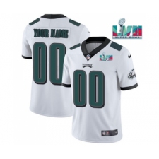 Men's Philadelphia Eagles ACTIVE PLAYER Custom White Super Bowl LVII Patch Vapor Untouchable Limited Stitched Jersey