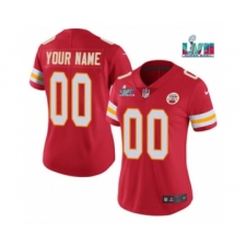 Women's Kansas City Chiefs Customized Red Super Bowl LVII Limited Stitched Jersey(Run Small