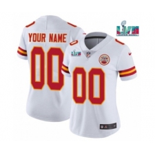 Women's Kansas City Chiefs Customized White Super Bowl LVII Limited Stitched Jersey(Run Small)