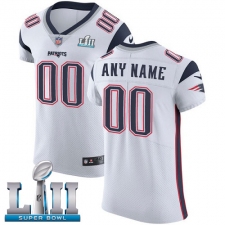 Men's Nike New England Patriots Customized White Vapor Untouchable Custom Elite Super Bowl LII NFL Jersey