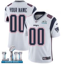 Men's Nike New England Patriots Customized White Vapor Untouchable Custom Limited Super Bowl LII NFL Jersey