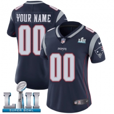 Women's Nike New England Patriots Customized Navy Blue Team Color Vapor Untouchable Custom Limited Super Bowl LII NFL Jersey