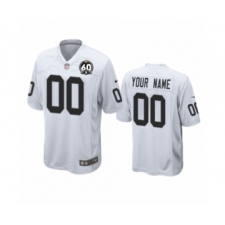 Women's Oakland Raiders Customized White 60th Anniversary Game Jersey