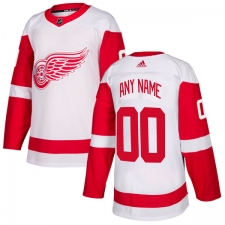 Men's Adidas Detroit Red Wings Customized Authentic White Away NHL Jersey