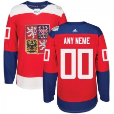 Men's Adidas Team Czech Republic Customized Authentic Red Away 2016 World Cup of Hockey Jersey
