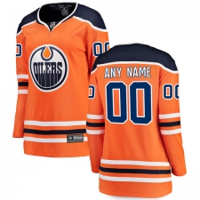 Women's Edmonton Oilers Customized Fanatics Branded Orange Home Breakaway NHL Jersey