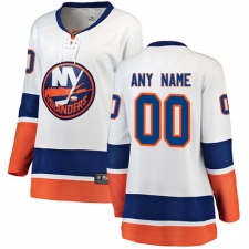 Women's New York Islanders Customized Fanatics Branded White Away Breakaway NHL Jersey