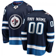 Men's Winnipeg Jets Customized Fanatics Branded Navy Blue Home Breakaway NHL Jersey