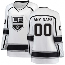 Women's Los Angeles Kings Customized Authentic White Away Fanatics Branded Breakaway NHL Jersey