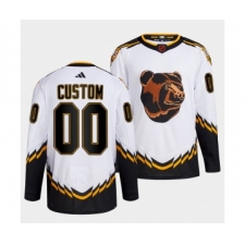 Men's Boston Bruins Custom White 2022 Reverse Retro Stitched Jersey