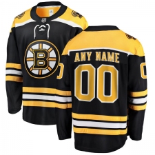 Men's Boston Bruins Customized Authentic Black Home Fanatics Branded Breakaway NHL Jersey