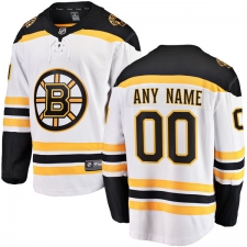 Men's Boston Bruins Customized Authentic White Away Fanatics Branded Breakaway NHL Jersey