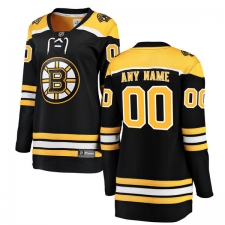 Women's Boston Bruins Customized Authentic Black Home Fanatics Branded Breakaway NHL Jersey