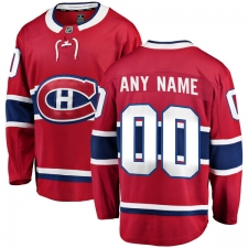 Youth Montreal Canadiens Customized Authentic Red Home Fanatics Branded Breakaway NHL Jersey