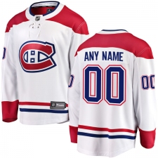 Youth Montreal Canadiens Customized Authentic White Away Fanatics Branded Breakaway NHL Jersey