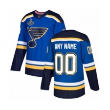 Youth St. Louis Blues Customized Authentic Royal Blue Home 2019 Stanley Cup Champions Hockey Jersey
